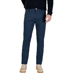 Blue Cotton Skinny Pants