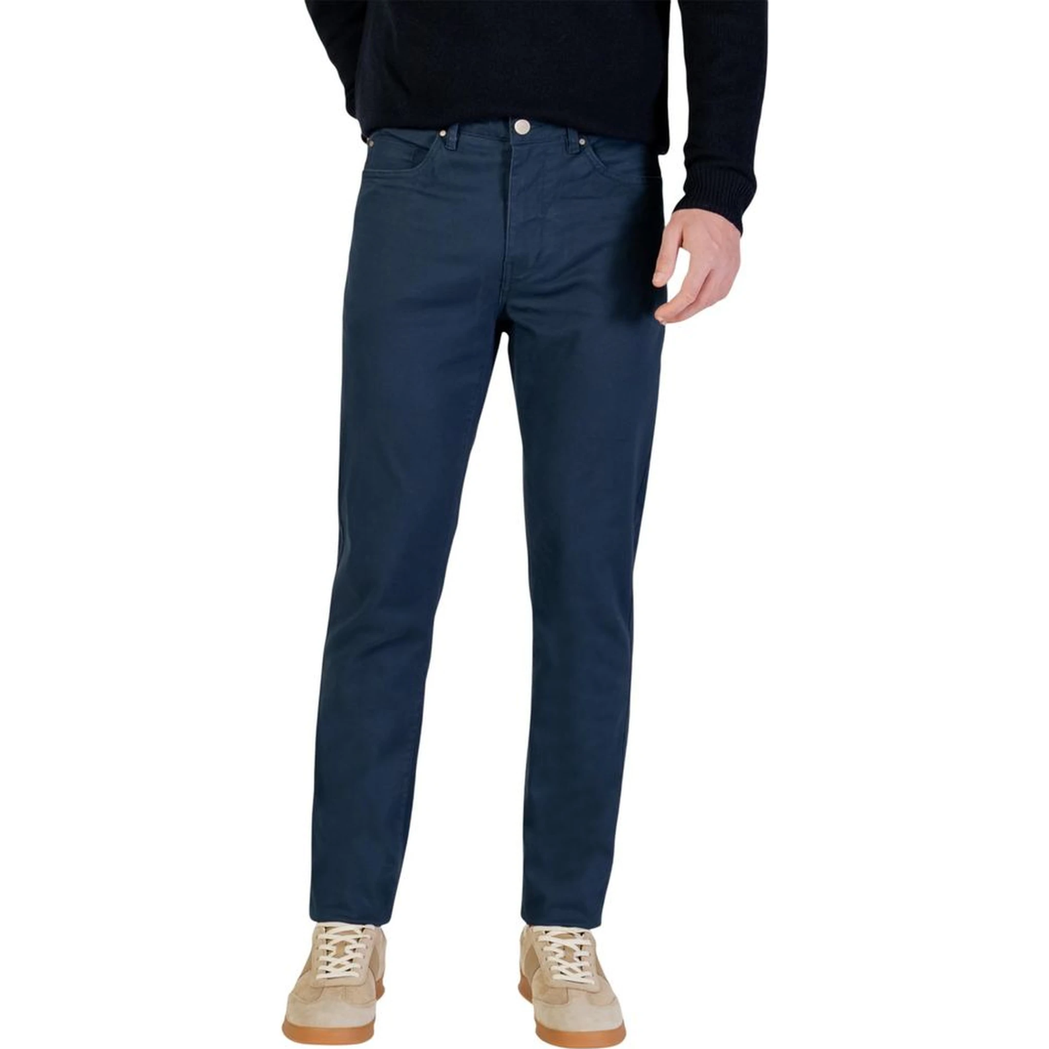 Blue Cotton Skinny Pants