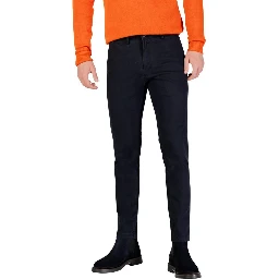 Blue Cotton Skinny Pants