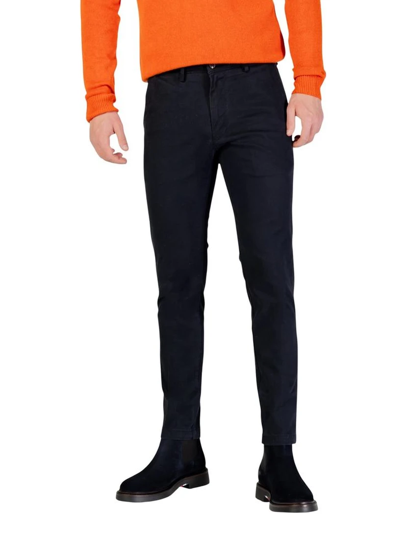 Blue Cotton Skinny Pants