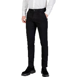 Black Cotton Skinny Pants