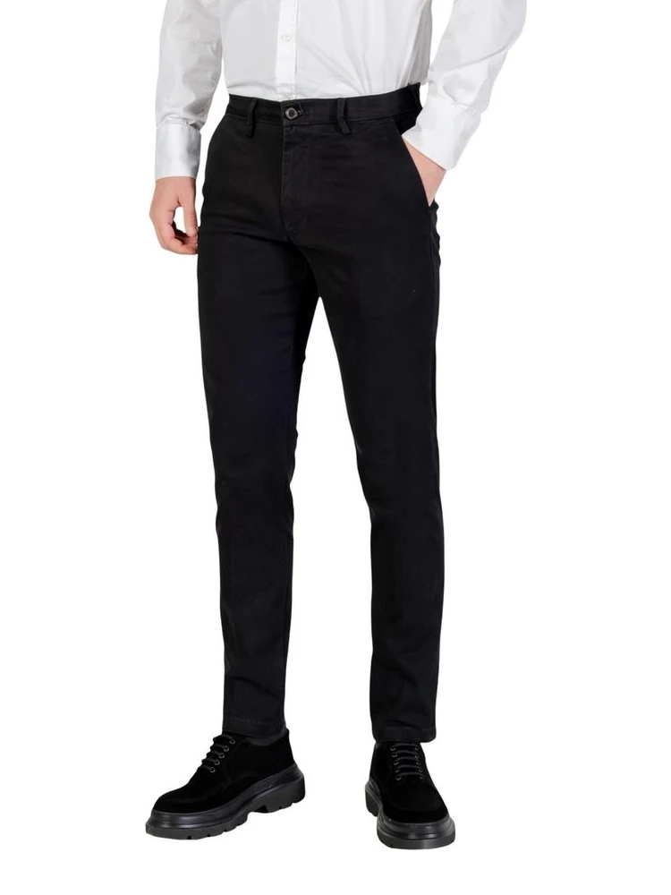 Black Cotton Skinny Pants