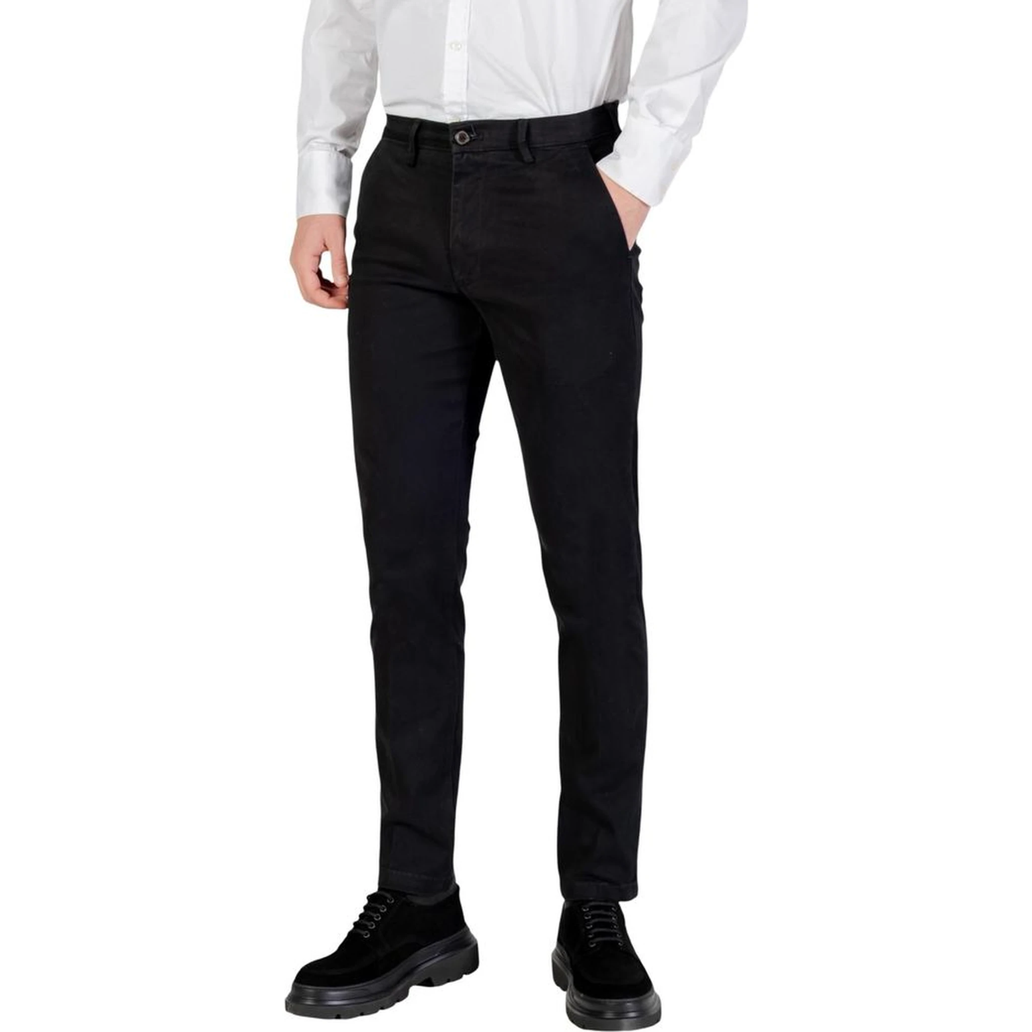 Black Cotton Skinny Pants