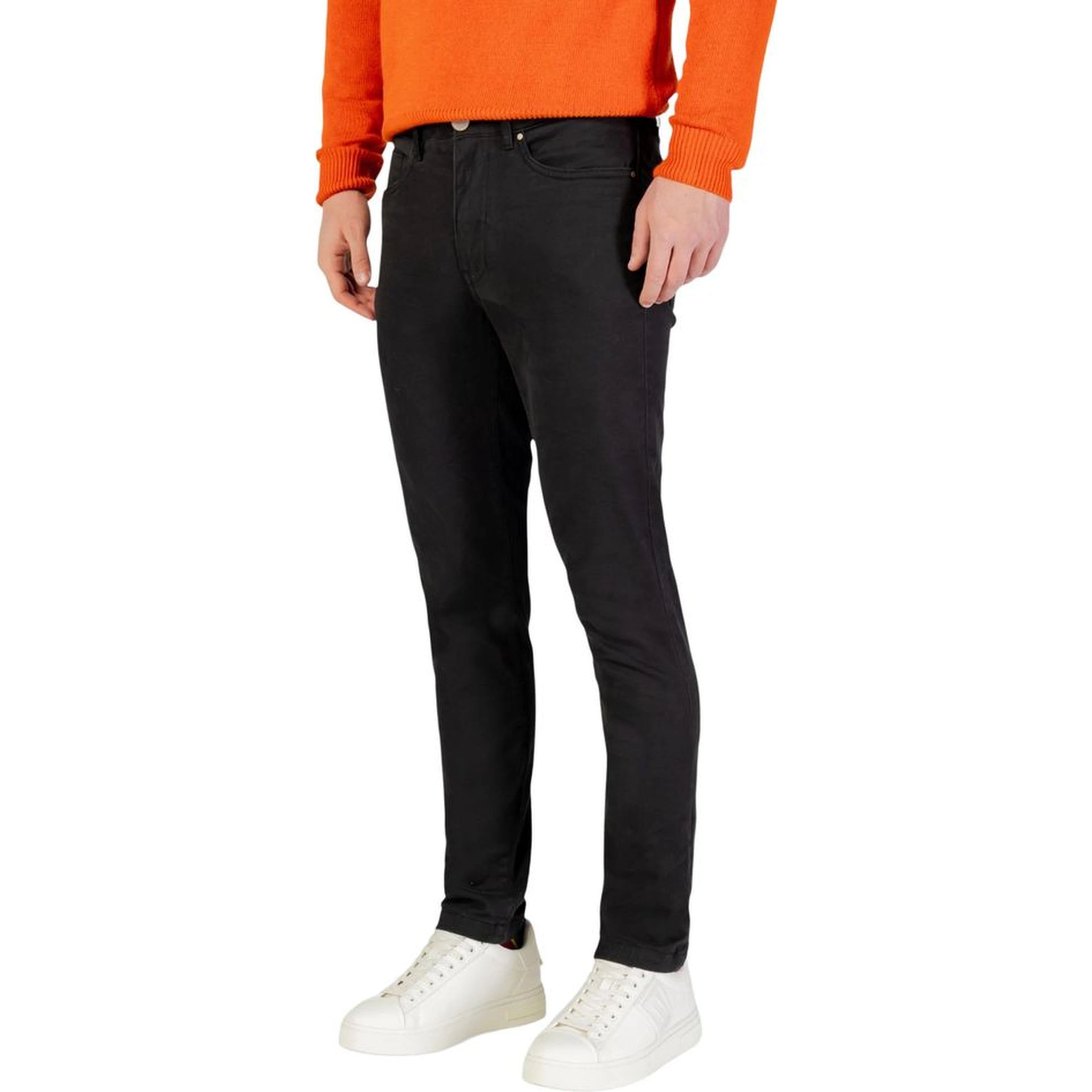 Gray Cotton Skinny Pants