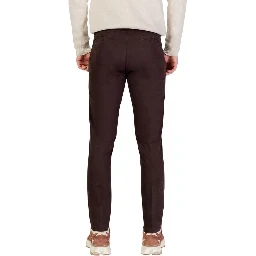 Brown Cotton Skinny Pants