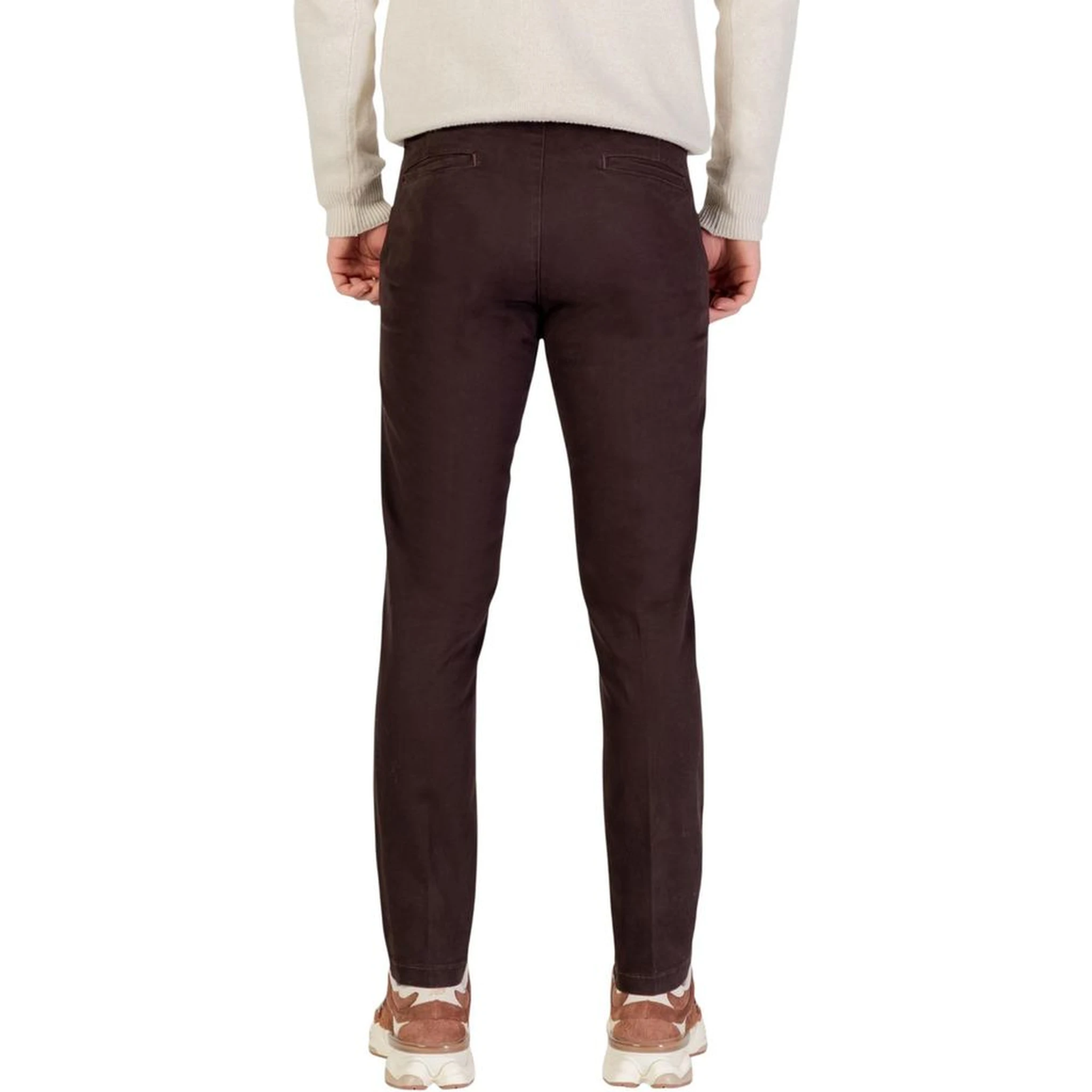 Brown Cotton Skinny Pants