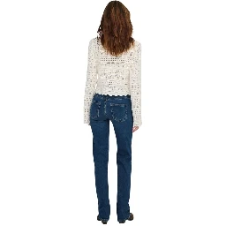 Blue Cotton Bootcut Jeans