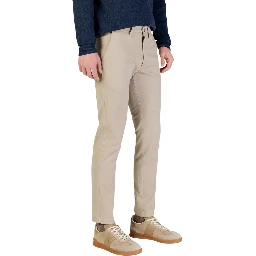 Beige Cotton Skinny Pants