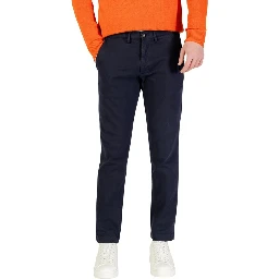 Blue Cotton Skinny Pants