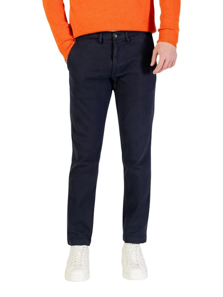 Blue Cotton Skinny Pants