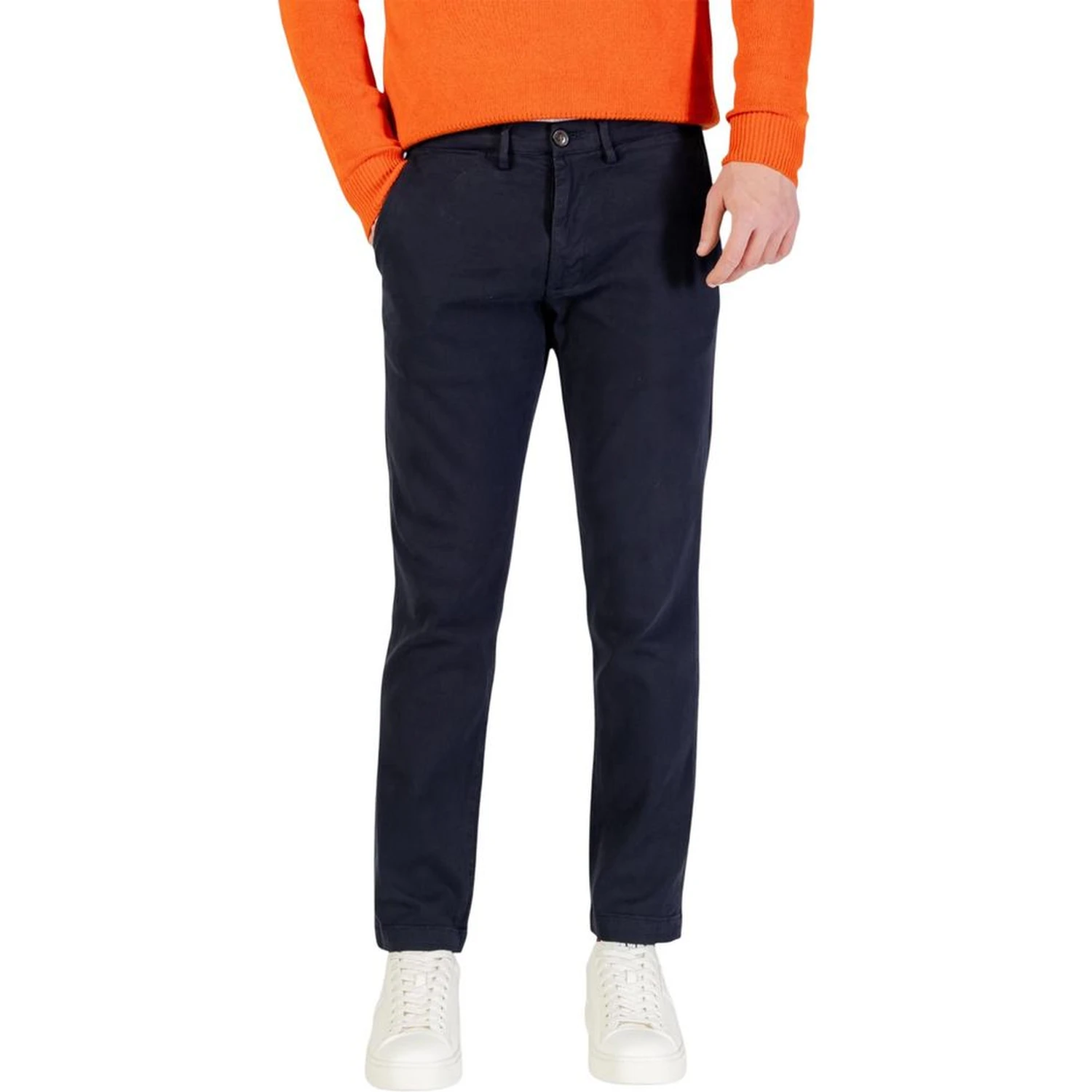 Blue Cotton Skinny Pants