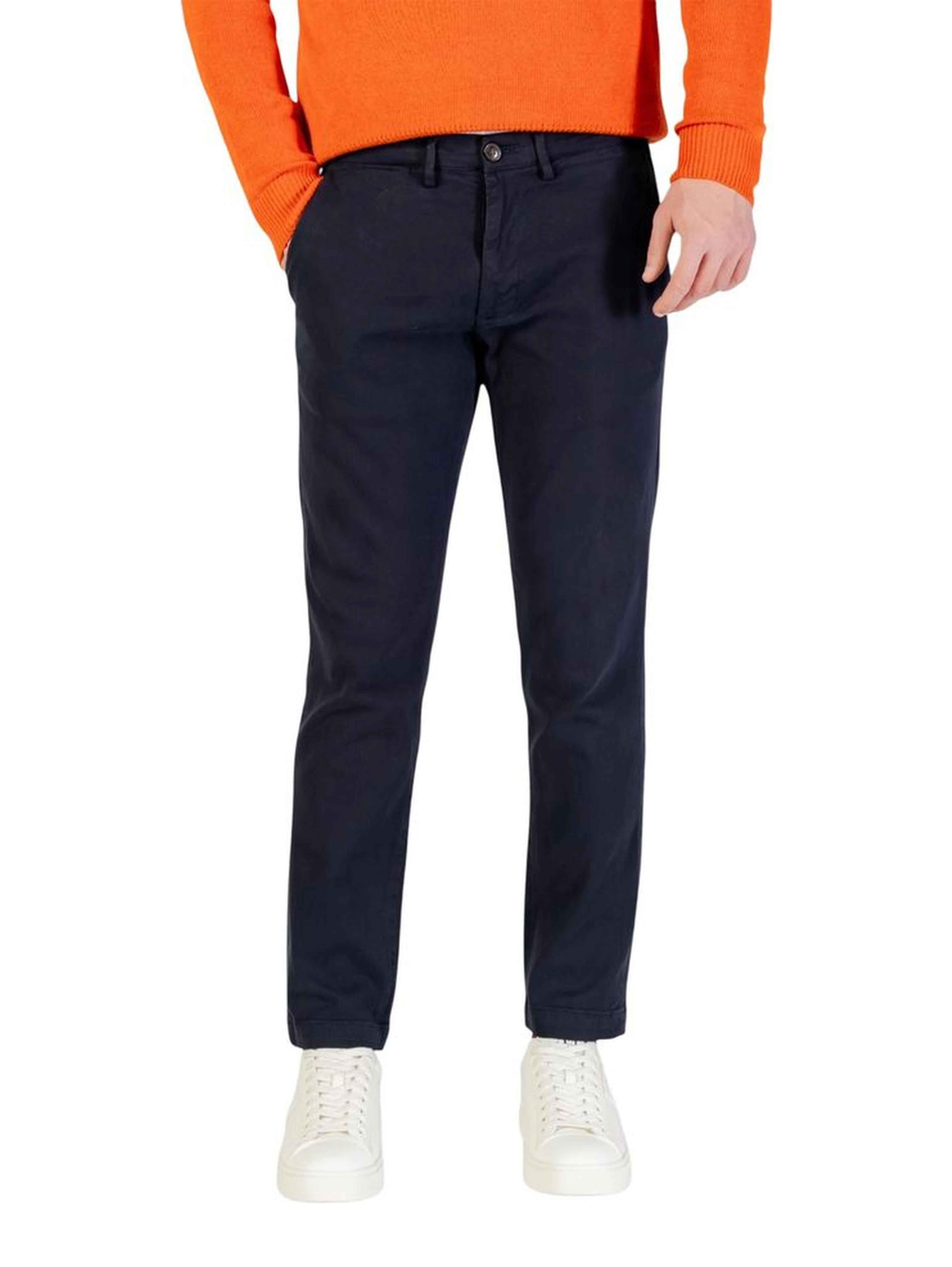 Blue Cotton Skinny Pants