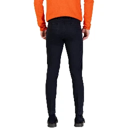 Blue Cotton Skinny Pants