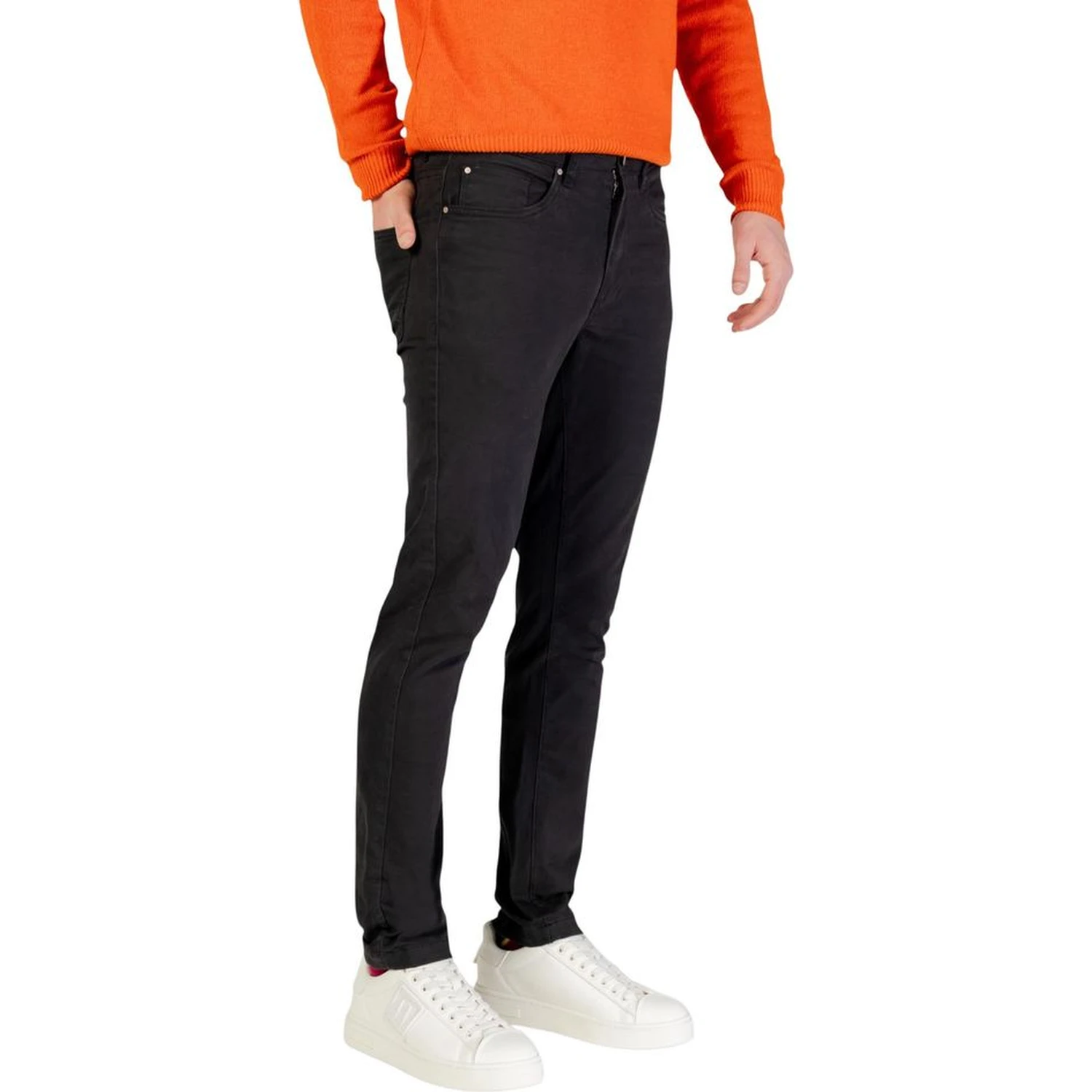 Gray Cotton Skinny Pants