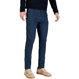 Blue Cotton Skinny Pants