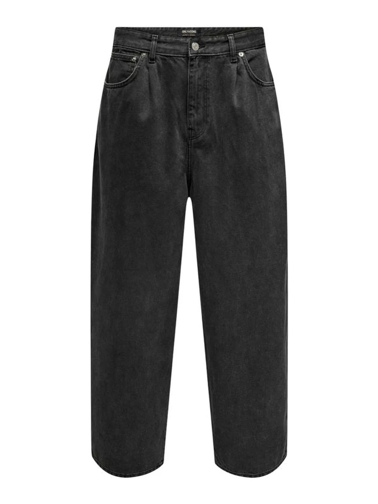Black Cotton Relaxed Fit Jeans