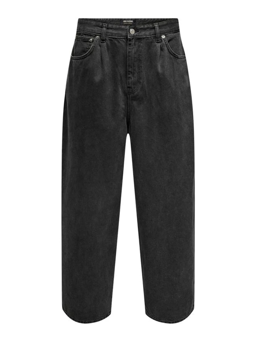 Black Cotton Relaxed Fit Jeans