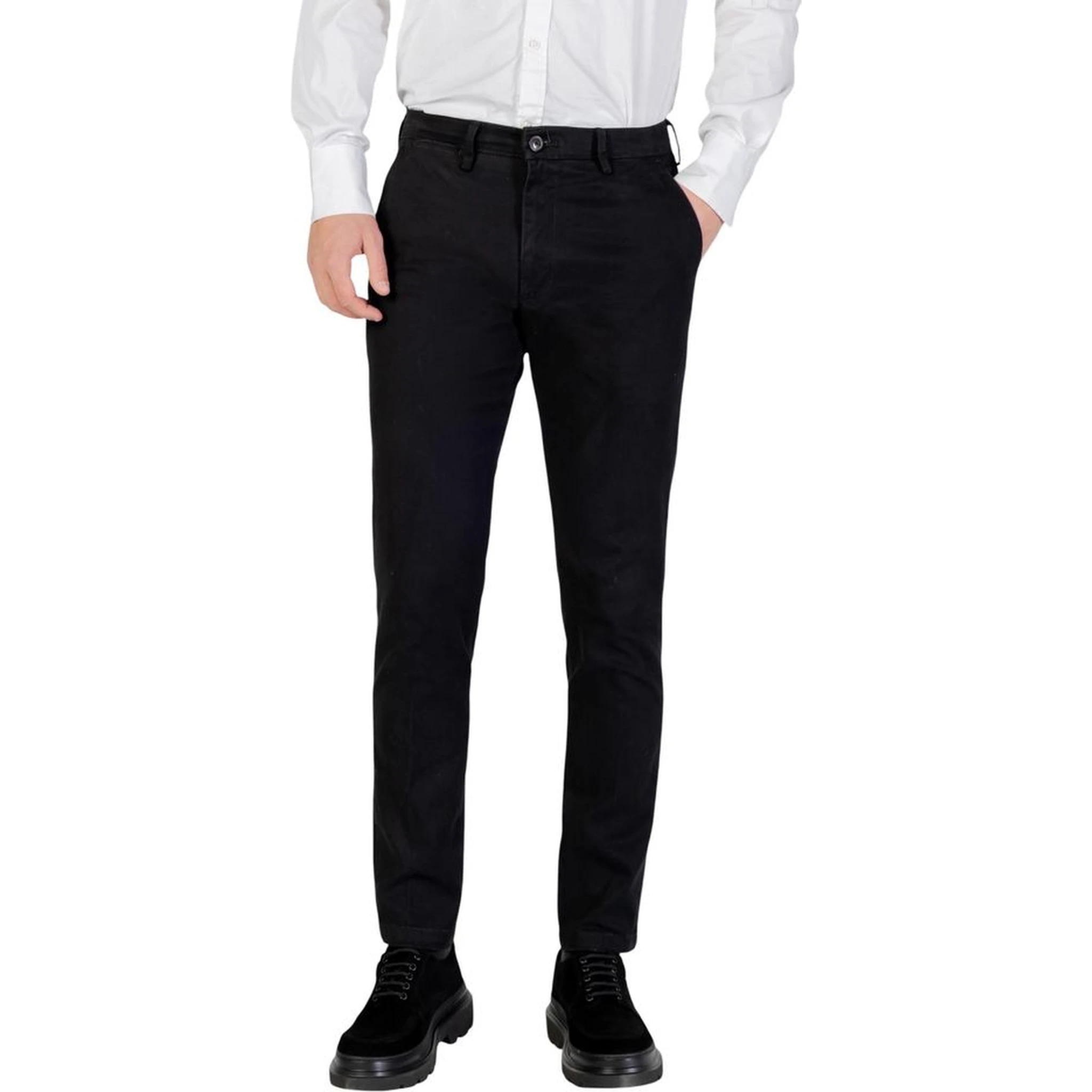 Black Cotton Skinny Pants