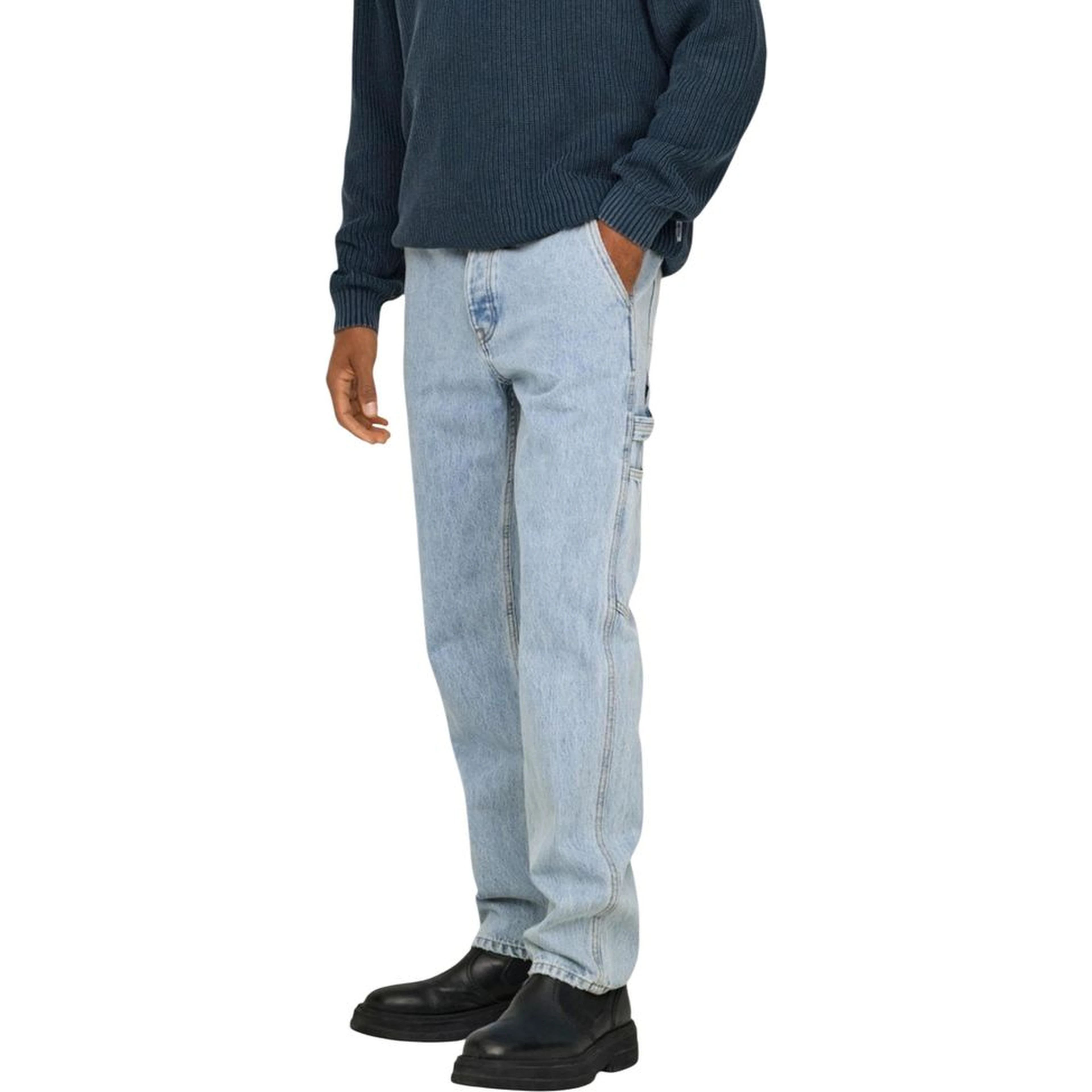 Blue Cotton Relaxed Fit Jeans
