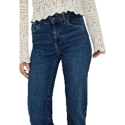 Blue Cotton Bootcut Jeans
