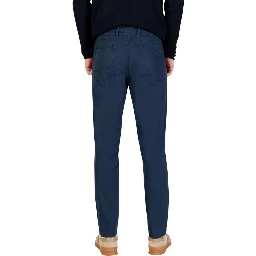Blue Cotton Skinny Pants