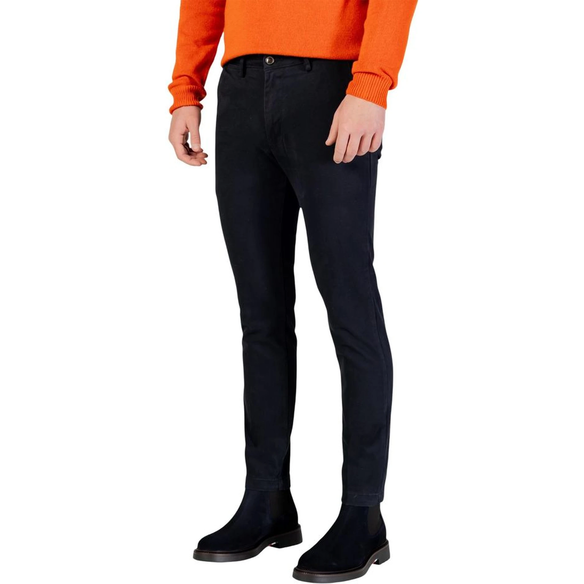 Blue Cotton Skinny Pants