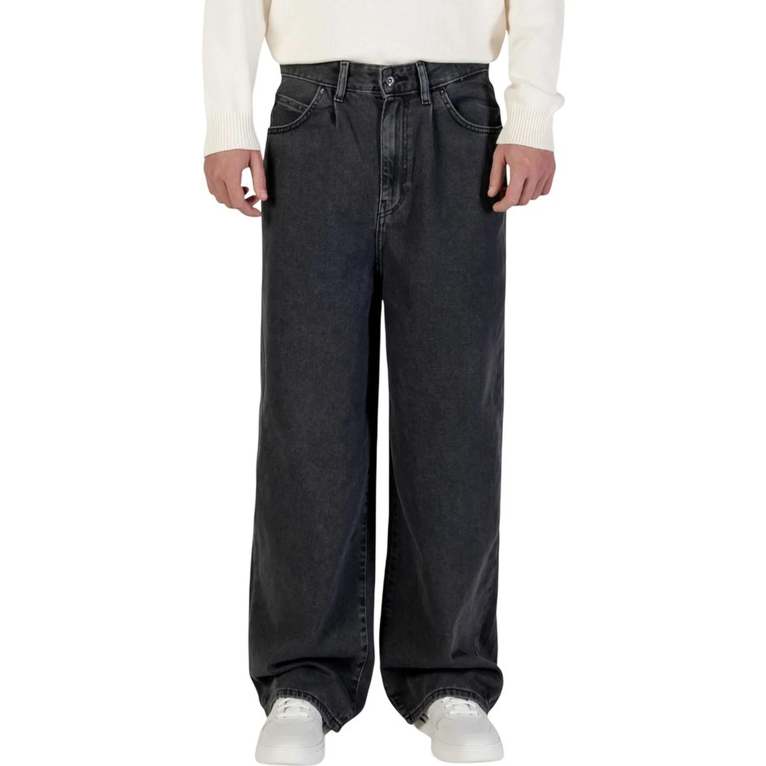 Black Cotton Relaxed Fit Jeans