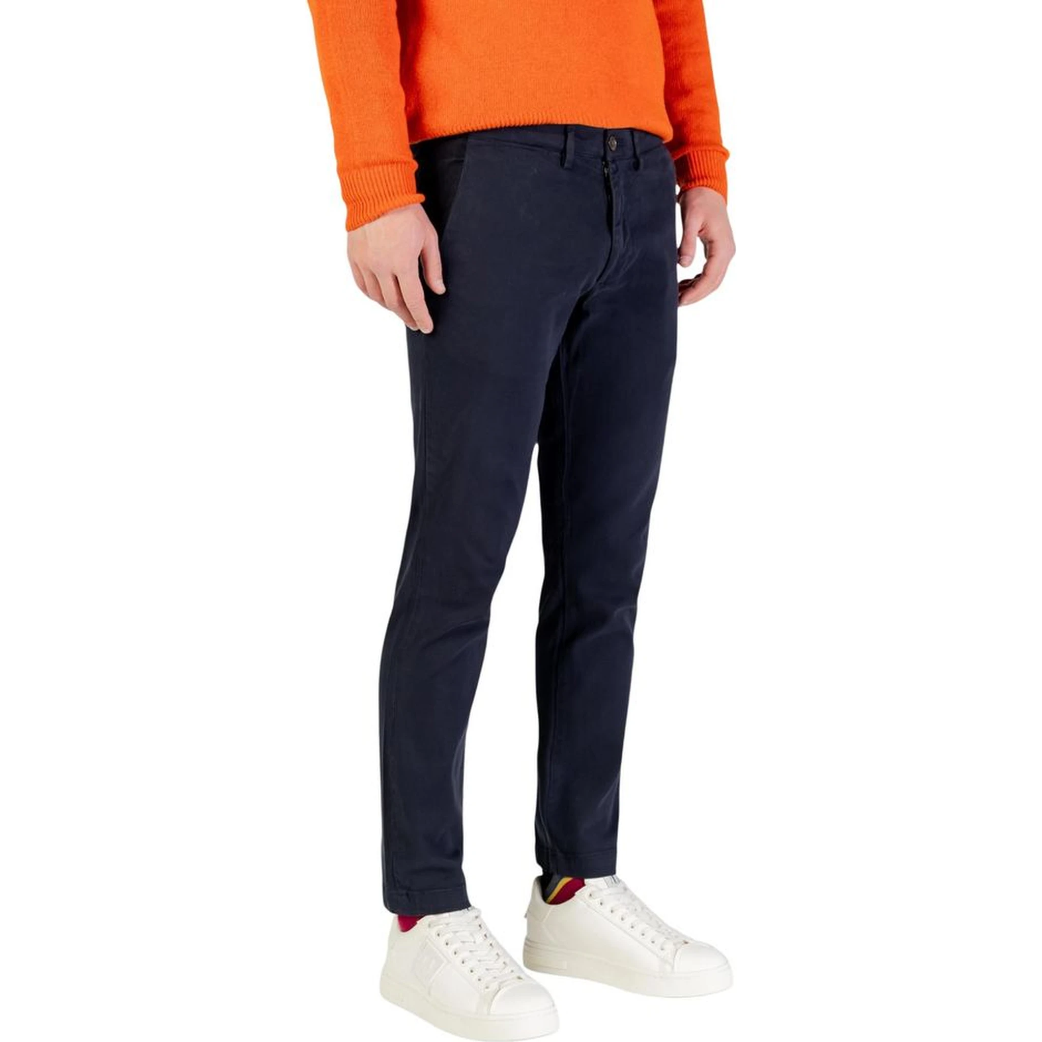 Blue Cotton Skinny Pants