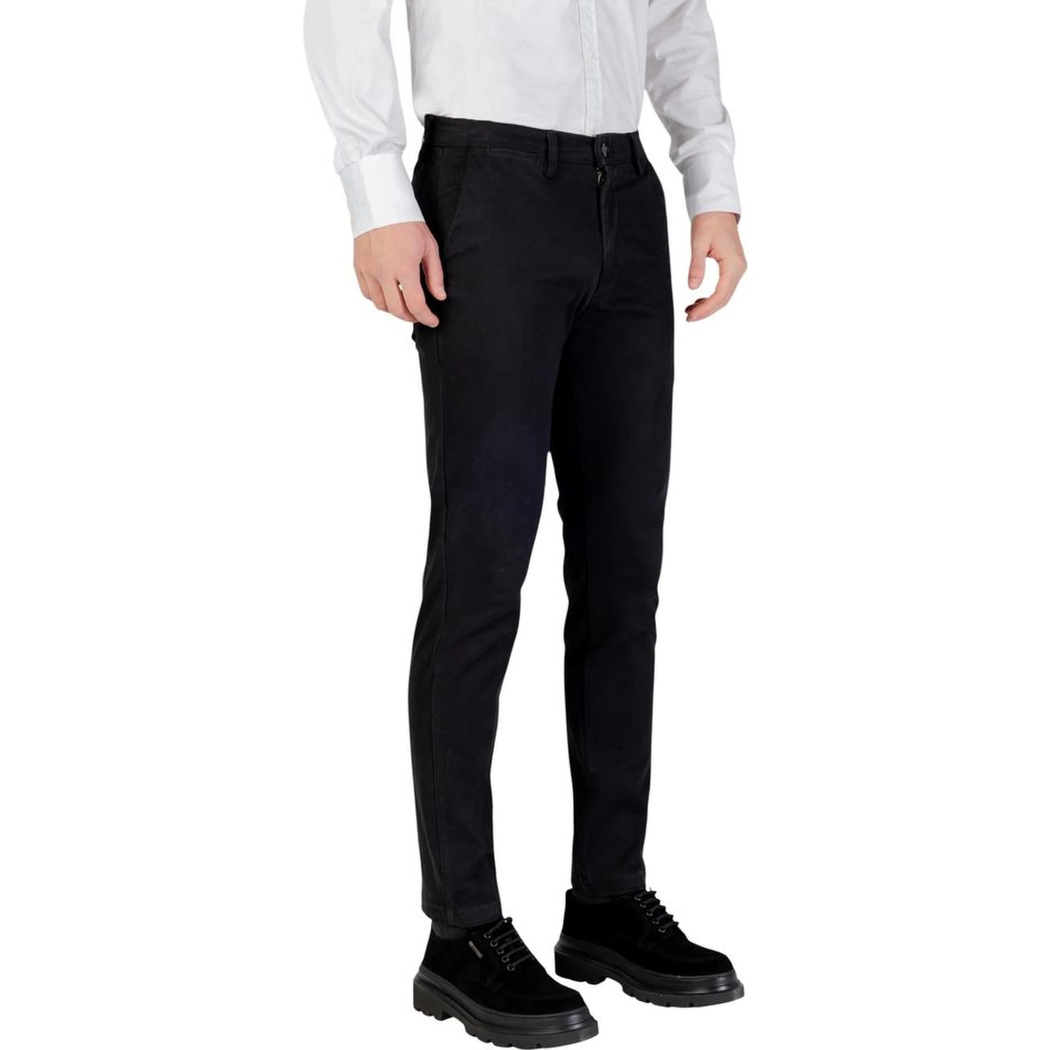 Black Cotton Skinny Pants