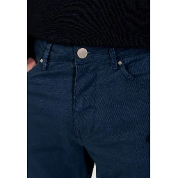 Blue Cotton Skinny Pants