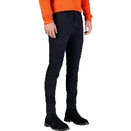 Blue Cotton Skinny Pants