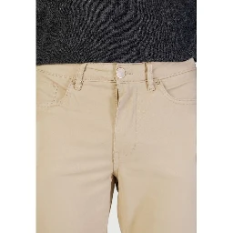 Beige Cotton Skinny Pants