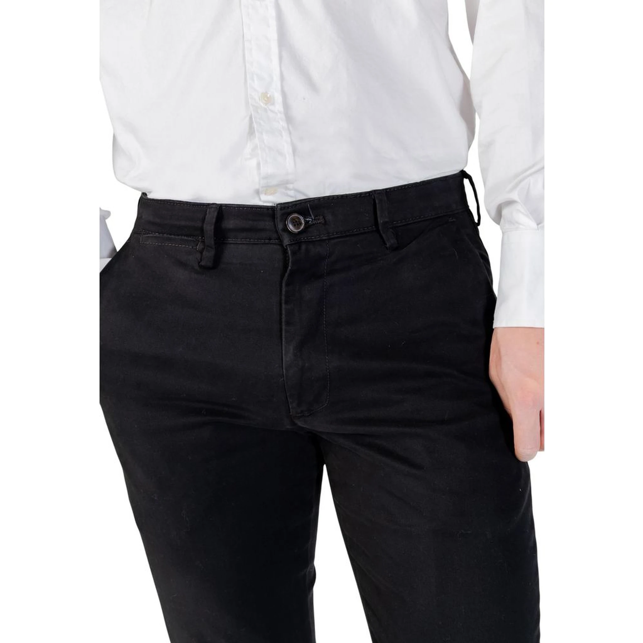 Black Cotton Skinny Pants