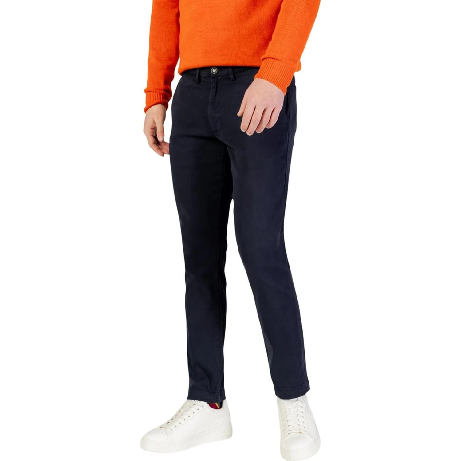 Blue Cotton Skinny Pants