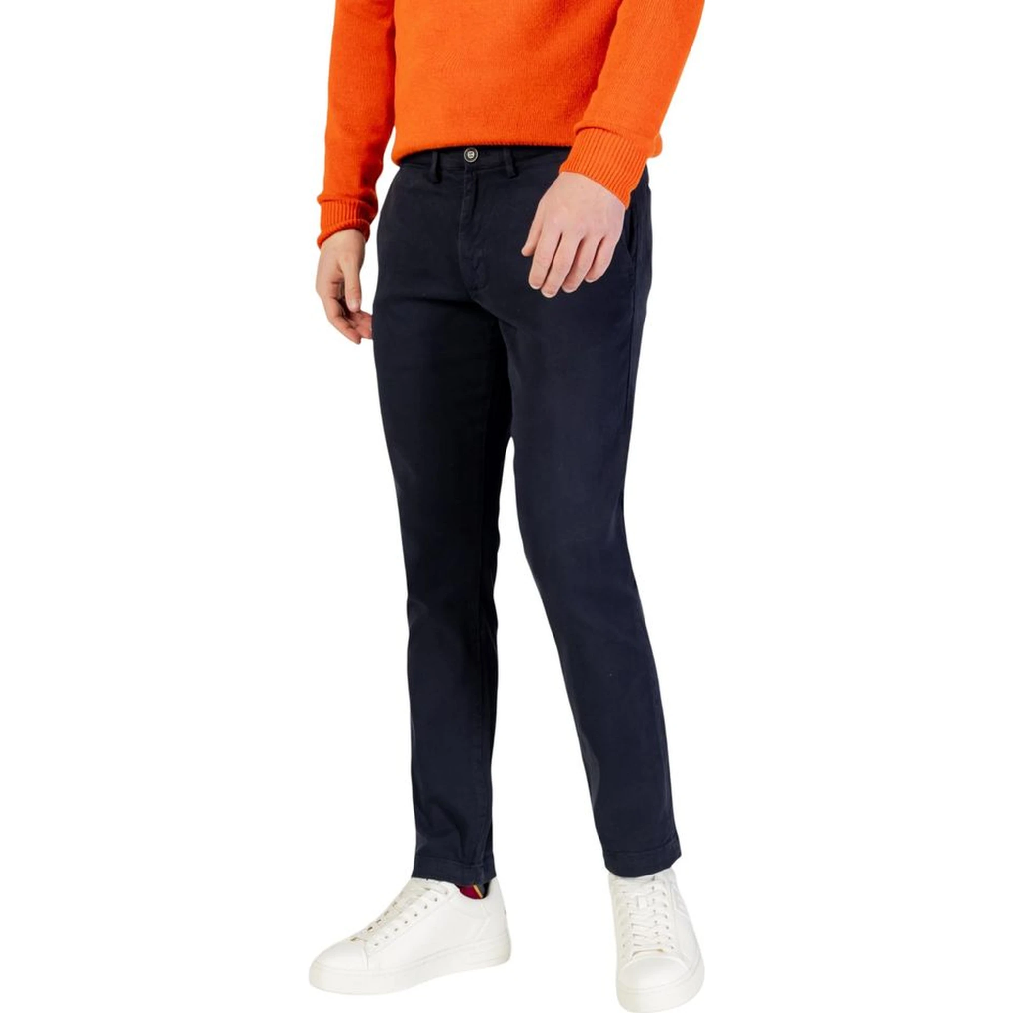 Blue Cotton Skinny Pants