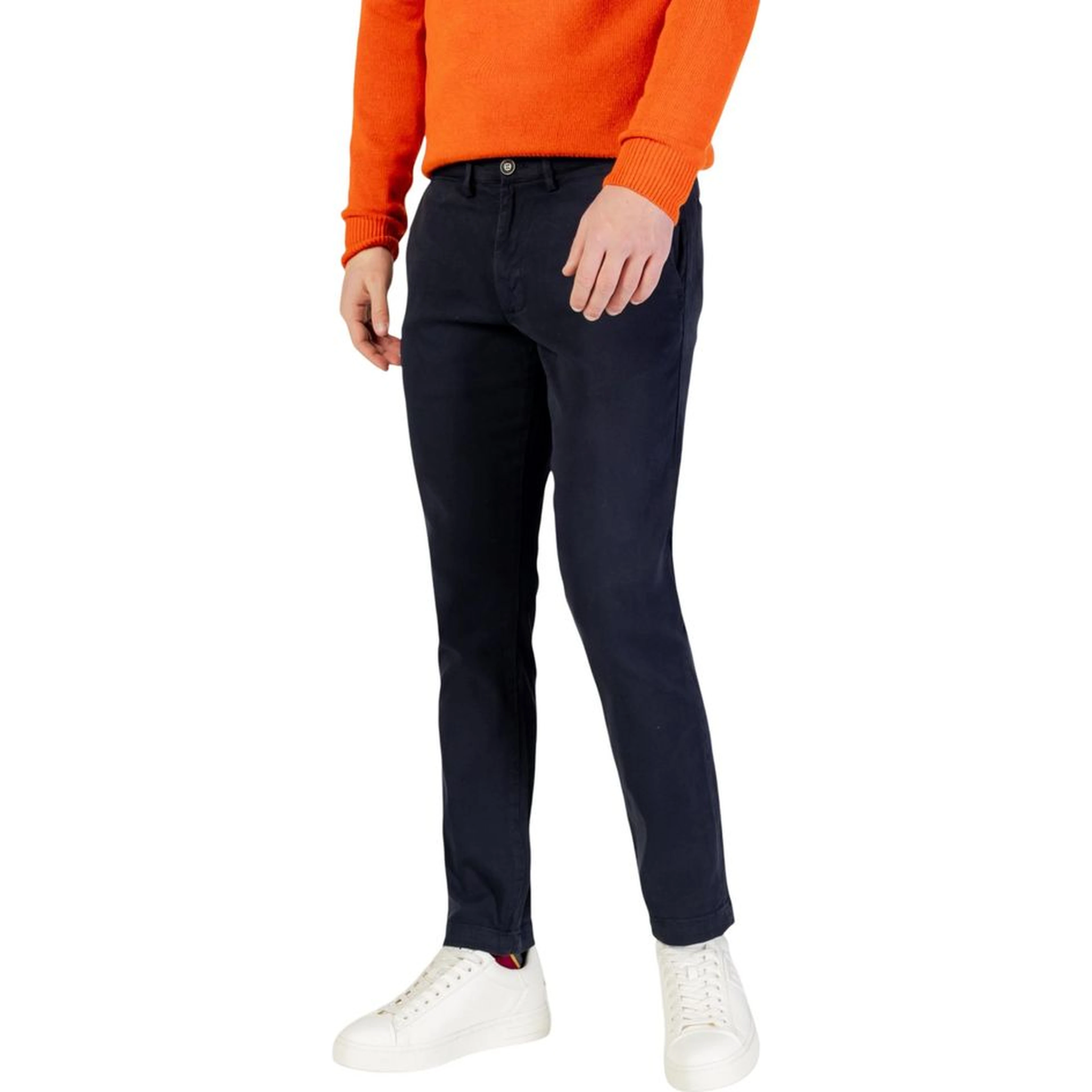 Blue Cotton Skinny Pants