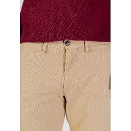 Beige Cotton Skinny Pants