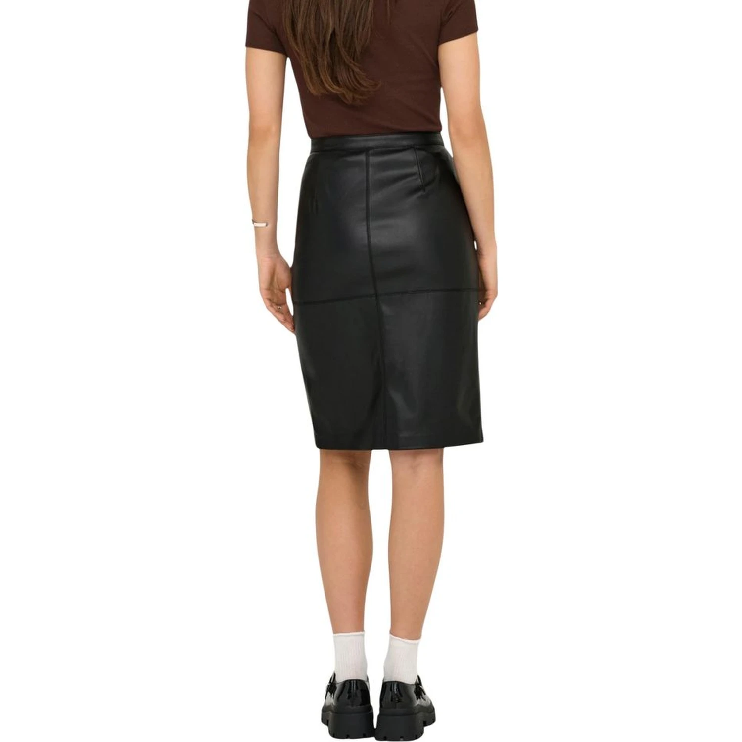 Black Polyester Long Skirt
