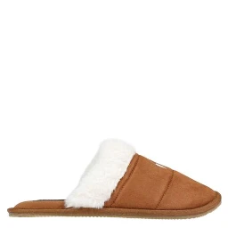 Brown Textile Slippers
