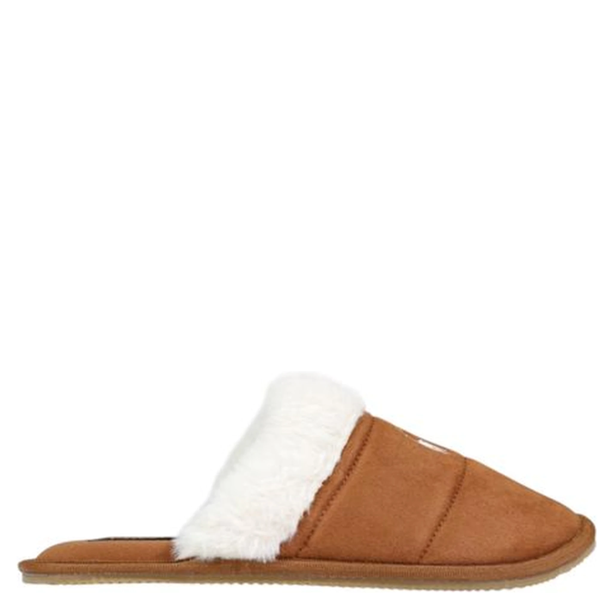 Brown Textile Slippers