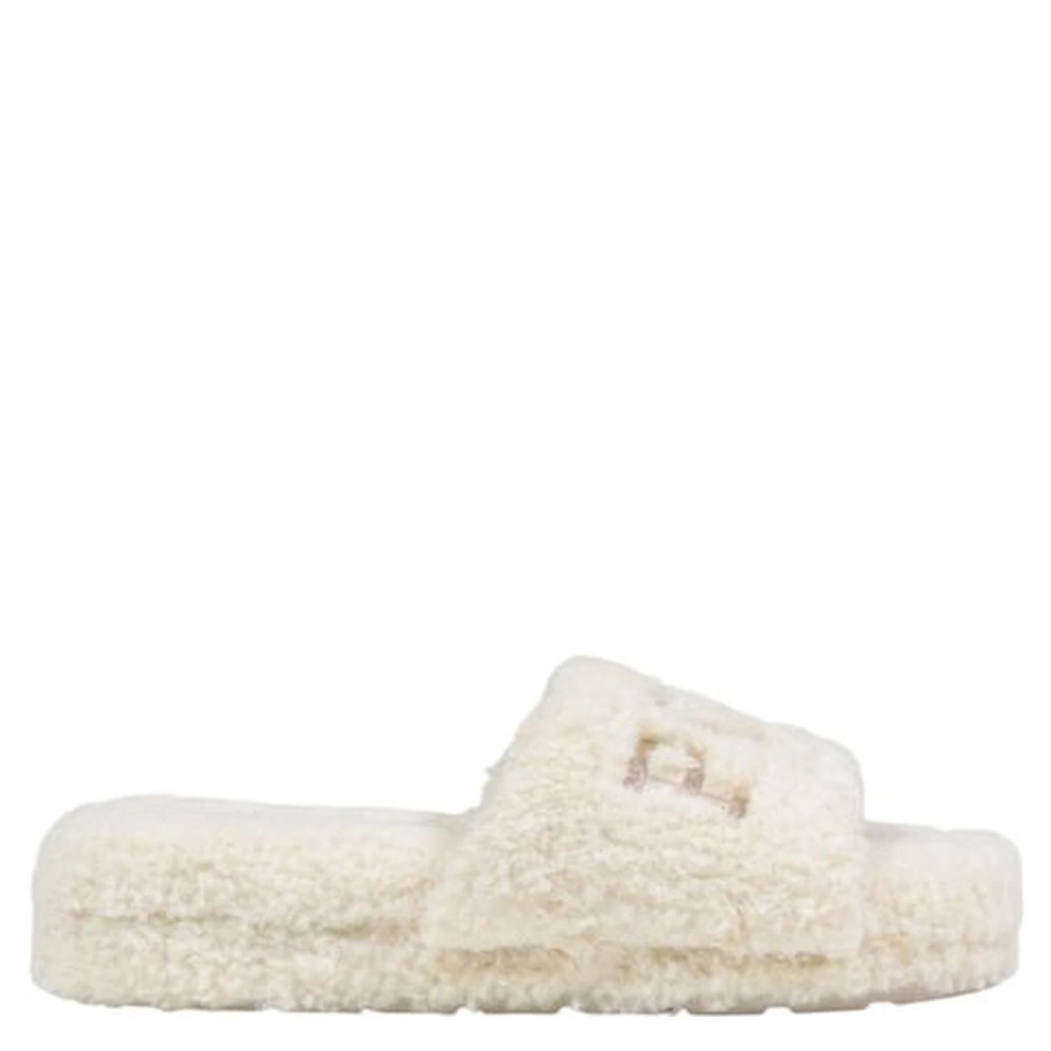 Cream Textile Slippers