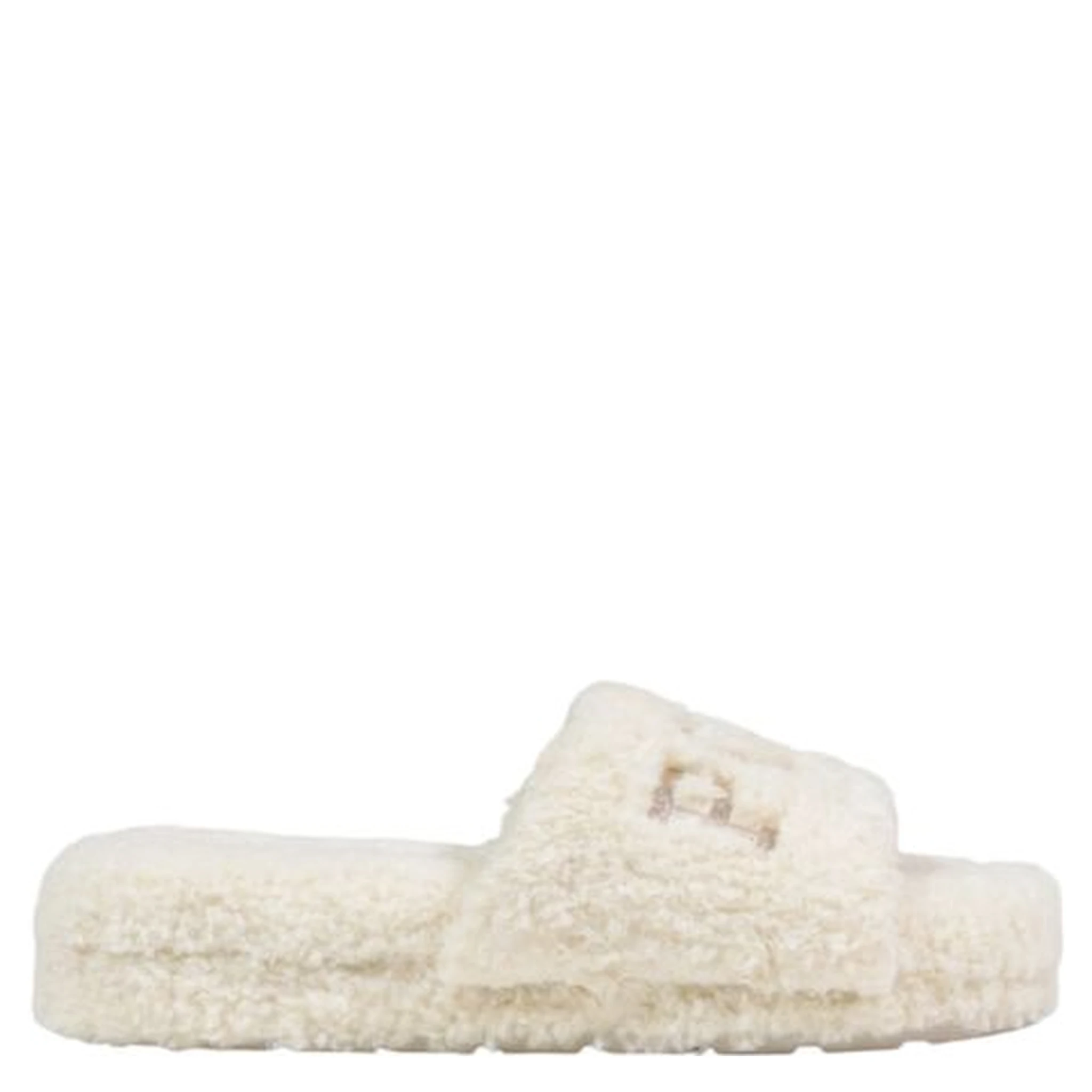 Cream Textile Slippers