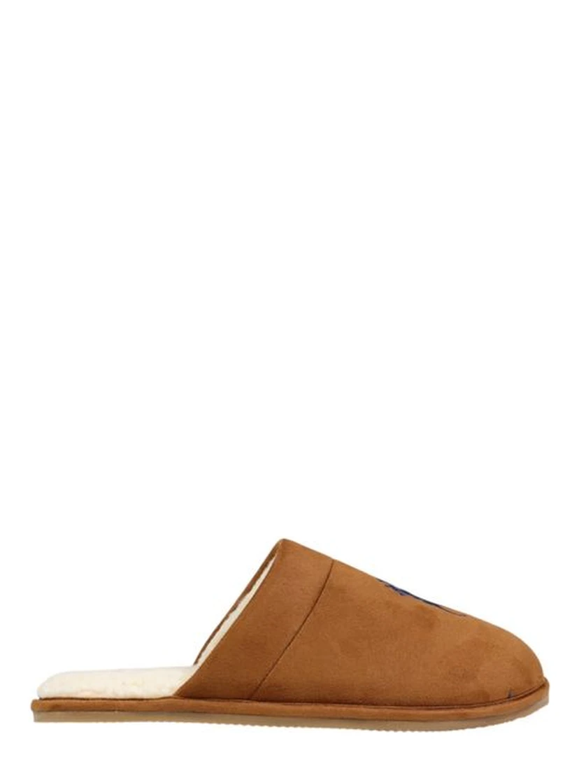 Brown Textile Slippers