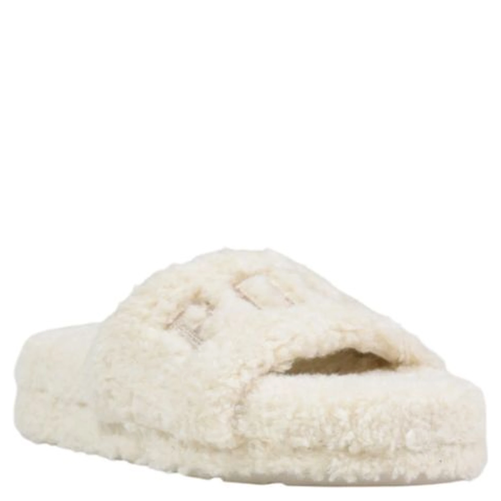 Cream Textile Slippers