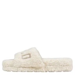Cream Textile Slippers