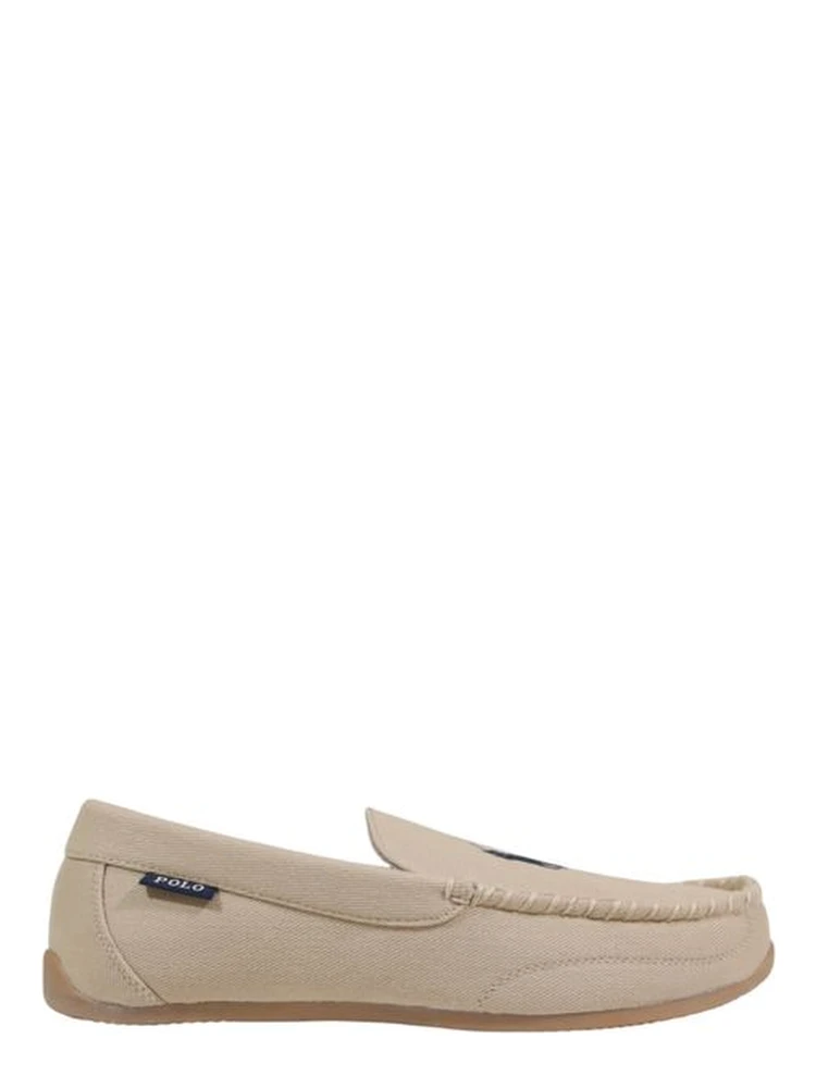 Beige Textile Slippers