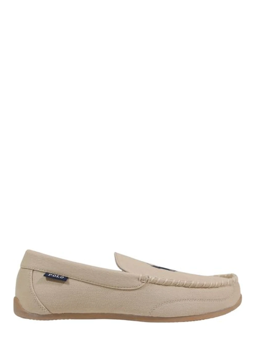 Beige Textile Slippers