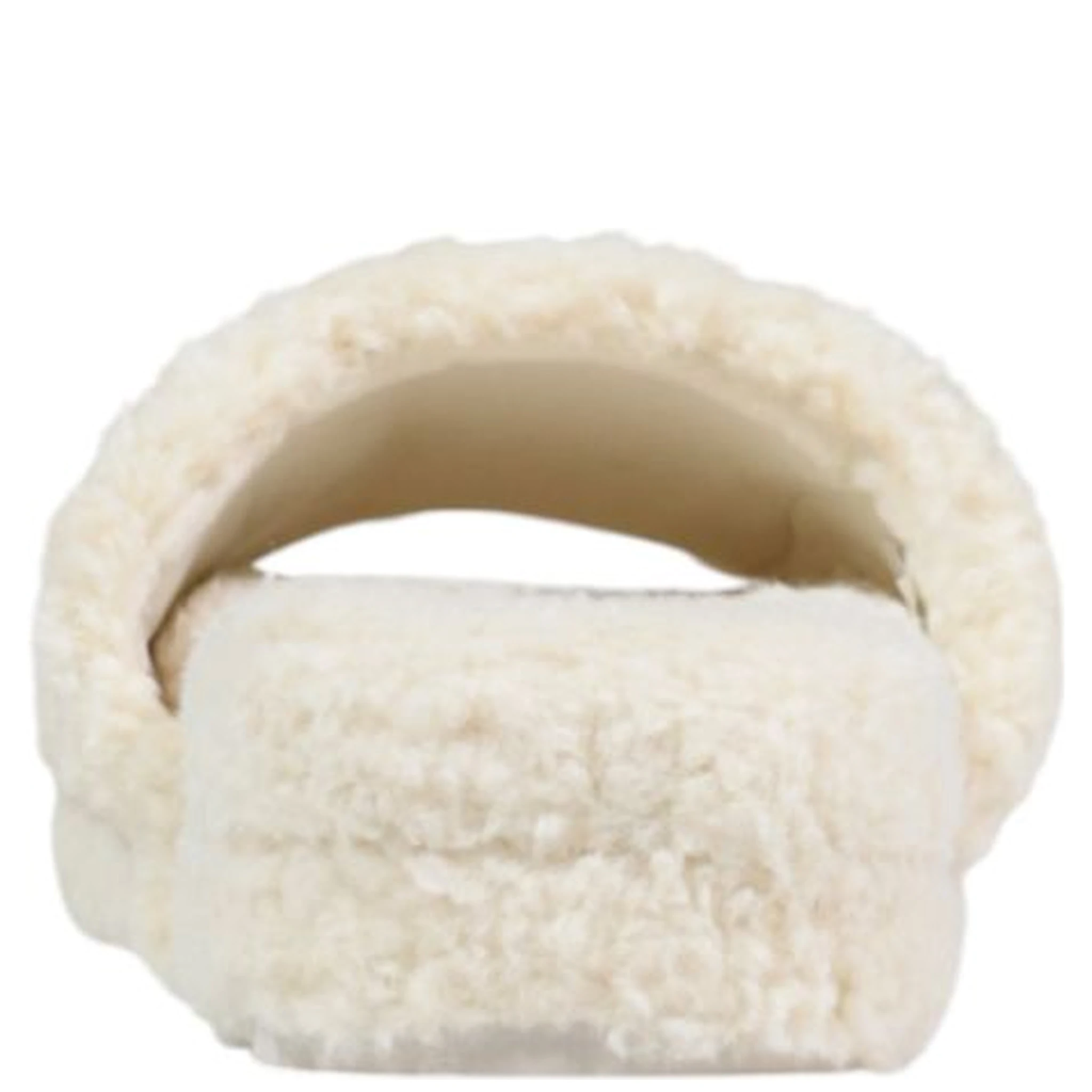 Cream Textile Slippers
