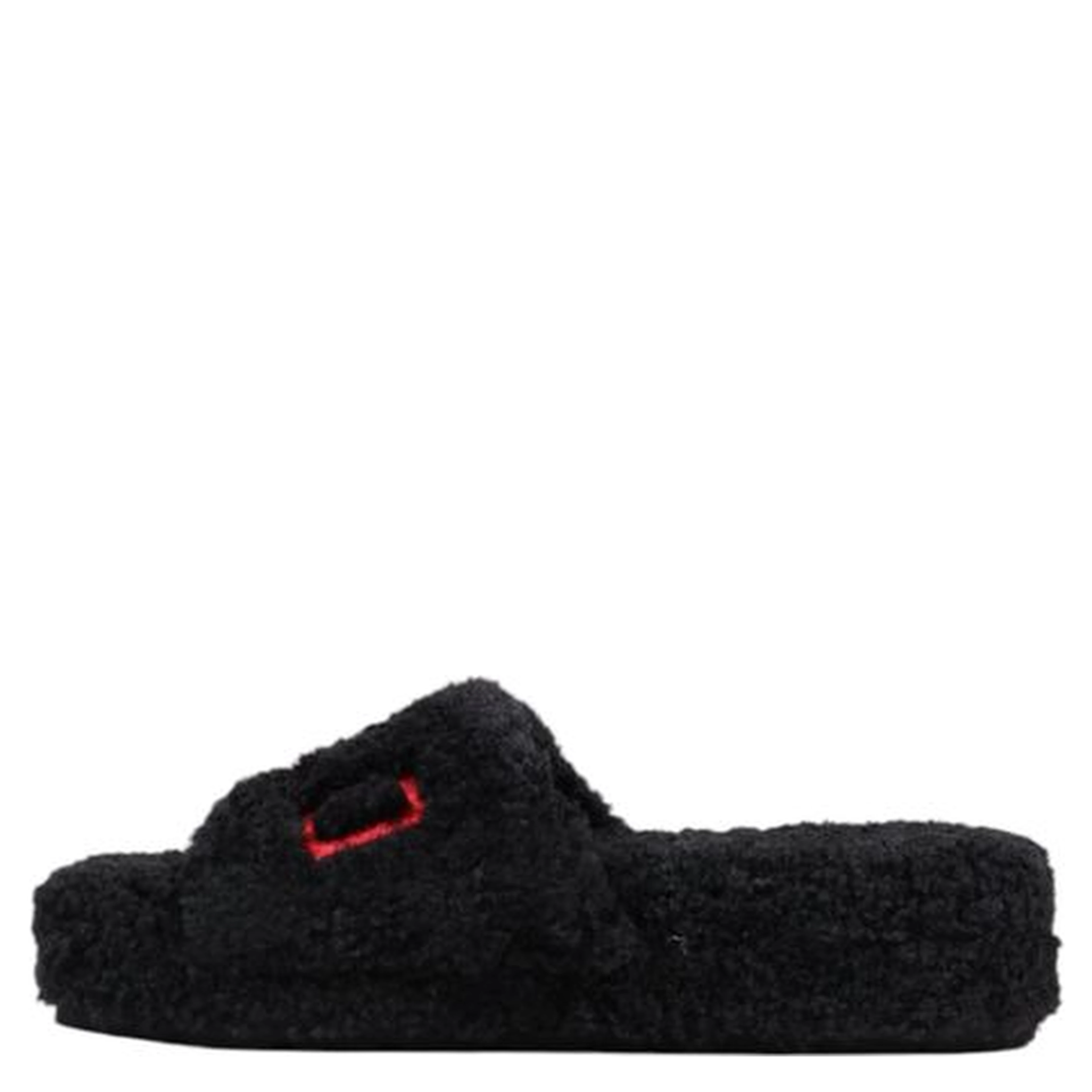 Black Textile Slippers
