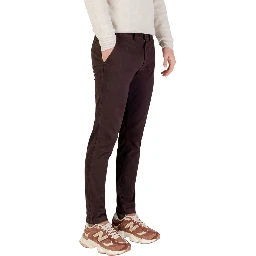 Brown Cotton Skinny Pants